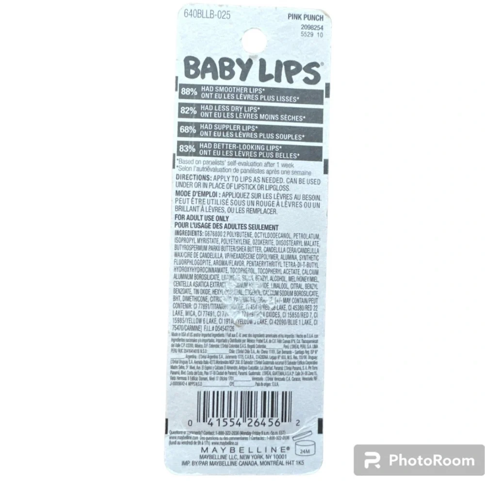 NWT- Maybelline Baby Lips Moisturizing Lip Balm #25 Pink Punch